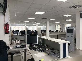 Domotic control regulation of office lighting Agencia Tributaria province Barcelona